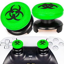 Load image into Gallery viewer, Playrealm FPS Thumbstick Extender & 3D Texture Rubber Silicone Grip Cover 2 Sets for PS5 Dualsenese & PS4 Controller (BioH Green)