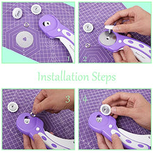 Load image into Gallery viewer, INTLMATE A3 Cutting Mat Set Cutter Tool Kit Including 17inches self-Healing Cutting mat,45mm Rotary Cutter with 3 Replacement Blades,Acrylic Quilting Ruler,Patchwork Ruler,20 Clips,100 pins (Purple)