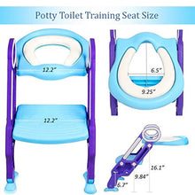 Load image into Gallery viewer, Potty Training Toilet Seat with Step Stool Ladder for Kids Children Baby Toddler Toilet Training Seat Chair with Soft Cushion Sturdy and Non-Slip Wide Steps for Girls and Boys (Blue Purple)