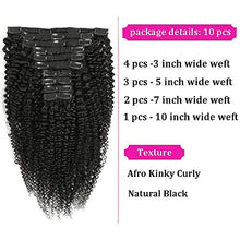 Load image into Gallery viewer, Ms Taj Afro Kinky Curly Clip in Hair Extensions 20 Inch Real Human Hair 10pcs Clips in Human Hair Extensions for Black Women