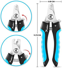 Load image into Gallery viewer, Candure Dog Nail Clippers for Large, Medium and Small Breed Professional Pet Nail Clipper Suitable for Cats, Rabbits and Guinea Pigs With Safety Lock and Protective Guard to Avoid Over Cutting (6")
