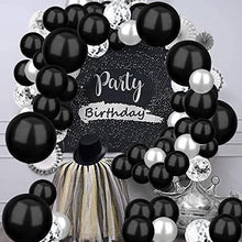 Load image into Gallery viewer, Black Balloons-106pcs Black Balloon Arch kit with 18+12+10+5inch Black Latex Balloons for Wedding Graduation Anniversary Baby Shower Birthday Party Decorations