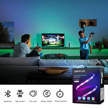 Load image into Gallery viewer, Bluetooth LED Strips Lights 5M, MYPLUS RGB Lights Strip with 44-Key Remote and APP Control Colour Changing, Safety 24V Power Supply SMD 5050 Mood Light for Decoration Room,Kitchen,Home,Bar and Party