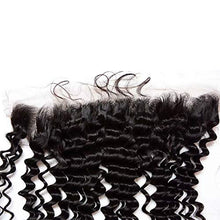 Load image into Gallery viewer, Queengirl Curly Indian Hair Bundles With Frontal 13x4 Deep Wave Virgin Human Hair Weaving Weft 3Bundles Free Part Lace Frontal Natural Color(24 26 28inch+frontal 18inch)
