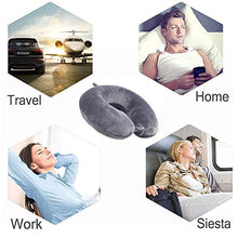 Load image into Gallery viewer, Travel Pillow - Memory Foam Neck Pillow Support Pillow,Luxury Compact & Lightweight Quick Pack for Camping,Sleeping Rest Cushion (Gray)