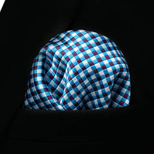 Load image into Gallery viewer, HISDERN Men's Wedding Tie and Handkerchief Houndstooth Check Plaid Tie Party Business Formal Necktie & Pocket Square Set