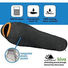 Load image into Gallery viewer, Hyke & Byke Eolus -10 Degree C 800 Fill Power Hydrophobic Goose Down Sleeping Bag with ClusterLoft Base - Ultra Lightweight 3 Season Mens and Womens Mummy Bag Designed for Backpacking