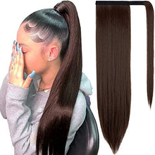 Load image into Gallery viewer, Ponytail Extension Long Straight Wrap Around Ponytail Clip in Hair Extension Natural Looking Synthetic Hairpiece for Women 28 Inch