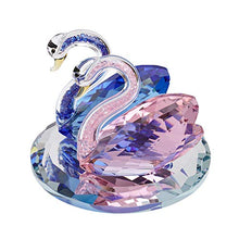 Load image into Gallery viewer, London Boutique Crystal Blue Pink Swan Wedding Couple Anniversaries Gift Present in White Gift Box