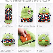 Load image into Gallery viewer, KIAOPE Kids Sleeping Bag with Pillow, Comfortable Soft Kids Sleeping Bag, 2 In 1 Foldable Sleeping Bag, Perfect for Kids Camping and Sleeping (54 x 20 inch, green)