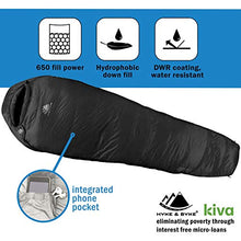 Load image into Gallery viewer, Hyke & Byke Snowmass -15 Degree C Down Sleeping Bag with ClusterLoft Base for Backpacking, Ultralight Mummy Down Bag with Lightweight Compression Sack and Five (5) Color Options