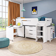 Load image into Gallery viewer, Dynamo White Mid Sleeper Cabin Bed with Storage and Desk