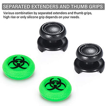 Load image into Gallery viewer, Playrealm FPS Thumbstick Extender & 3D Texture Rubber Silicone Grip Cover 2 Sets for PS5 Dualsenese & PS4 Controller (BioH Green)