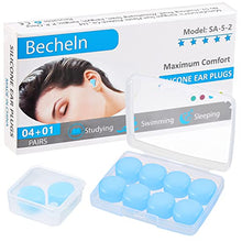 Load image into Gallery viewer, Reusable Silicone Ear Plugs, Waterproof Noise Cancelling EarPlugs for Sleeping, Shooting, Airplanes, Concerts, Mowing, 22dB Highest NRR