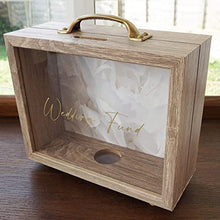 Load image into Gallery viewer, Wedding Fund Savings Money Box, Adult Piggy Bank Keepsake Present Idea for Couples, Wooden Frame Bank Saver for Notes & Coins, Ideal Engagement Present, Party Display or Home Decor, Gift Packaged