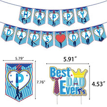 Load image into Gallery viewer, BESTZY Father's Day Balloon Set, Happy Father's Day Balloon Decorations Set, with Father's Day Letter Balloon, Happy Dads Day Banner, Father's Day CakeToppers, for Father's Day Father Party Supplies