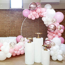 Load image into Gallery viewer, Pink Balloon Garland Arch Kit, 109Pcs Pink White Rose Gold Balloons, Rose Gold 4D Balloons, Metallic Silver Red Balloons Arch for Girl Baby Shower, Wedding, Birthday Decorations