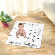 Load image into Gallery viewer, XMyth Baby Monthly Milestone Blanket, Newborn Photo Background Props, Super Soft Baby Swaddling Blanket for Photography-White