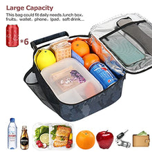 Load image into Gallery viewer, Insulated Cute Lunch Bag Cooler Bag Portable Carrying Lunch Box Bag with Front Pocket and Removable Adjuatable Shoulder Strap for Boys Girls Women Men to School Office Outdoor (Black Camouflage)