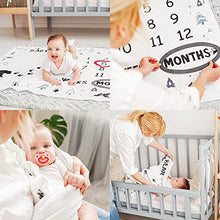 Load image into Gallery viewer, Baby Milestone Blanket | Monthly Photo Mat for Boy or Girl, Unisex | Bear & Woodland Theme | Personalised Baby Shower Present for New Mums | Age Mat | Soft & Comfortable | Includes Coloured Frames