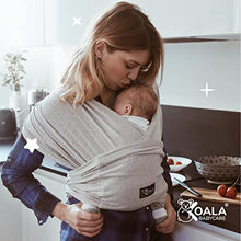 Load image into Gallery viewer, Koala Babycare Baby Sling Easy to Wear - Certified Ergonomic Support - Multi-Purpose Stretchy Baby Carrier Suitable up to 10 kg - Baby Wrap Carrier for Newborn - Light Grey - Registered Design