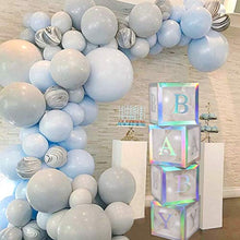 Load image into Gallery viewer, Baby Shower Boxes Party Decorations – 4Pcs Rainbow Silver Transparent Balloons Decor Baby Box Baby Blocks Decorations for Boys Girls Baby Shower Bridal Showers Gender Reveal Backdrop Birthday Party