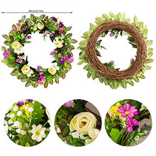 Load image into Gallery viewer, Yeenee Door Wreath, Artificial Flowers Wreath, Spring Summer All Seasons Floral Wreath, for Front Door Living Room Window Wall Garden Wedding Festival Decor(40cm)