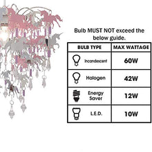 Load image into Gallery viewer, Unicorn Chandelier Children Bedroom Lamp Shade for Girls Nursery Decoration Pink Purple Silver with Shiny Pendants