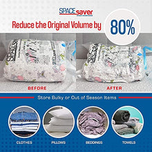Load image into Gallery viewer, Spacesaver Premium Vacuum Storage Bags. 80% More Storage. Hand-Pump for Travel. Vacuum Sealer Bag with Double-Zip Seal and Triple Seal Turbo-Valve for Max Space Saving in a storage bag (Jumbo 6 Pack)