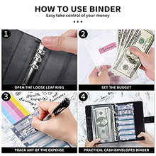 Load image into Gallery viewer, Mlife Ring Binder Set - 28pcs Leather Notebook Budget Binder with Clear Cash Envelopes,Budget Sheets and Label Stickers,Cash Organizer Money Saving Binder for Travel and Diary Black