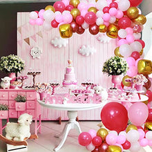 Load image into Gallery viewer, TAZYIN Balloon Arch Kit Pink, White Balloon Garland -125 PCS For Birthday Decorations, Gold Pink Balloons with Strip, Knotter For Birthday Party Boy & Girl, Wedding Bridal Engagement, Baby Shower
