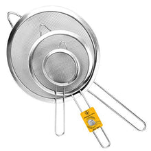 Load image into Gallery viewer, Jojeys Sieves and Strainers Set - Metal Sieve Stainless Steel, Fine Mesh Strainer - Kitchen Sieve Fine Mesh, Sive Cooking, Flour Sieve for Baking - Rust Free Seive, Dishwasher Safe SIV, Colander