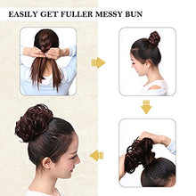 Load image into Gallery viewer, Hair Bun, Messy Hair Scrunchies Updo Ponytail Hair Extensions Donut Chignons Wavy Curly Hair Pieces for Women Girls (Dark black)