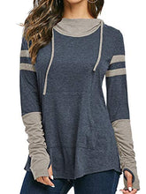 Load image into Gallery viewer, iChunhua Thumb Hole Tops Women Hoodie Tops Sale Clearance UK Blue XL