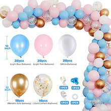 Load image into Gallery viewer, Gender Reveal Decorations, Blue Pink Balloons Arch Garland Kit Blue Balloons Pink Balloons White Balloons Metallic Gold Balloons Gold Confetti Balloons For Boy or Girl Gender Reveal Baby Shower