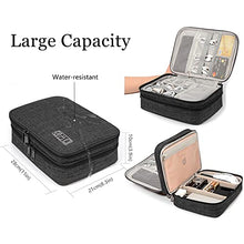 Load image into Gallery viewer, Hcfgs Travel Cable Organiser Bag,Doppelschicht Electronics Accessories Organizer Bag, Universal Carry Travel Gadget Bag for Cables, Power Bank,USB Drive, Charger Hard Disk (black)