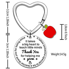 Load image into Gallery viewer, JETTOP Gifts for Teachers Keyring Teacher Gifts for Women Teacher Appreciation Gifts Thank You Gifts for Teachers, Birthday Valentine's Day Christmas (It Takes a Big)