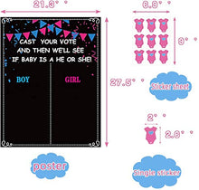 Load image into Gallery viewer, Funnlot Gender Reveal Boy or Girl Voting Game Gender Reveal Party Games 54pcs Gender Reveal Voting Game Stickers Boy or Girl Gender Reveal Guess Game Gender Reveal Party Supplies