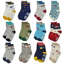 Load image into Gallery viewer, Toddler Grip Non Slip Grip Baby Socks - 12 Pairs 3-5 Years Newborn Non Skid For Baby Boys Girls Catoon Cute Warm Comfortable Children Trainer Funny Cute Socks