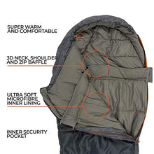 Load image into Gallery viewer, Highlander Echo Adults Mummy Sleeping Bag 3 Season, 3-4 Season & 4 Season - Thick Technical Spiral Insulation, Water Resistant Coating, Double Layer Filling with Compression Carry Bag - Great for Camping, Fishing, Backpacking, Outdoors, Bushcraft