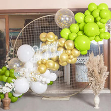 Load image into Gallery viewer, Ready Balloon Arch Kit – 122 Pcs Including Balloon Pump, White, Green and Confetti Balloons – Balloon Arch for Baby shower, Birthday Parties and for Welcome Parties