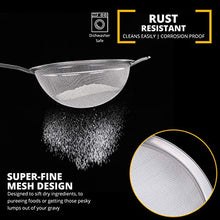 Load image into Gallery viewer, Jojeys Sieves and Strainers Set - Metal Sieve Stainless Steel, Fine Mesh Strainer - Kitchen Sieve Fine Mesh, Sive Cooking, Flour Sieve for Baking - Rust Free Seive, Dishwasher Safe SIV, Colander
