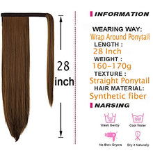 Load image into Gallery viewer, Straight Ponytail Extension 28 Inch Heat Resistant Synthetic Natural Hairpiece Wrap Around Pony Tail Hair Extensions for Black Women Hair Piece
