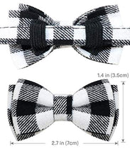 Load image into Gallery viewer, Joytale Cat Collar with Bell and Bow Tie, Quick Release Safety Collars for Kitten and Cats, Soft Tartan Collar, 1 Pack, Black