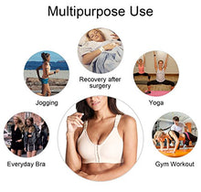 Load image into Gallery viewer, YIANNA Post Surgery Bra Front Fastening Sports Bras Post Surgical Mastectomy Bralettes for Women Beige, 128 Size M