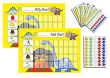 Load image into Gallery viewer, kids2learn Potty Training Reward Chart Pack - Toilet Training Chart for Toddlers & Children with 270 Star Stickers for Boys/Girls Dinosaurs