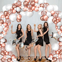 Load image into Gallery viewer, GRESAHOM Rose Gold Balloon Arch Kit , 145pcs Rose Gold Confetti Balloon Garland Kit with 18inch White Balloon Party Balloons Set for Women Girls Birthday Party Wedding, Hen Party, Anniversary