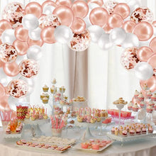 Load image into Gallery viewer, The Color Hub 132pcs Rose Gold Halloween, Christmas, New Year Balloon Arch and Garland Kit, Latex and Confetti Balloons with Strip, Dot Tape, Birthday, Baby Shower, Wedding, Party Decoration