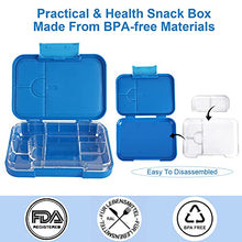 Load image into Gallery viewer, Braoses Lunch Box for Kids with Compartments, Bento Box with Variable 4 or 6 Compartments, Robust Bento Lunch Box, BPA Free Lunch Boxes for Kindergarten School Picnic and Travel (Blue)