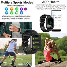 Load image into Gallery viewer, Smart Watch 2022(Answer Make Call) 1.70'' HD Curved Full Touch Screen Fitness Watch Heart Rate Blood Pressure Sleep Tracker Voice Control Sports Smart Watches for Women Men Android iOS Phone (Black)